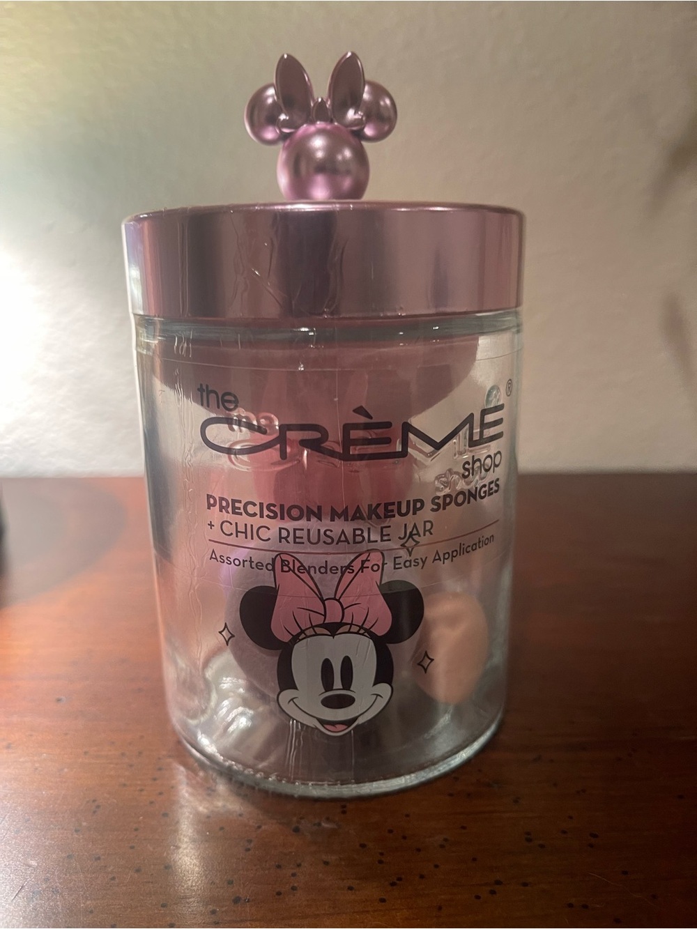 The Crème Shop Minnie Mouse Pink Precision Makeup Sponges + Reusable Jar